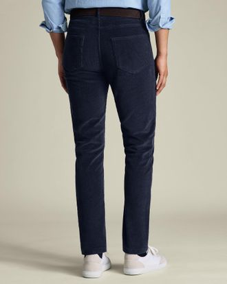 CHARLES TYRWHITT Corduroy 5 Pocket Jeans - Navy Size 38/30 by Charles Tyrwhitt