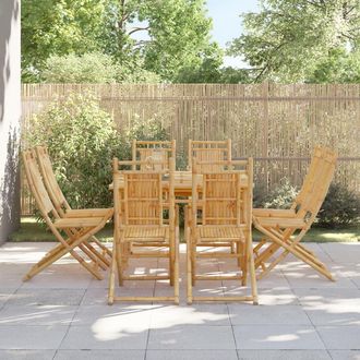 vidaXL Vidaxl - Sillas De Jard&iacute;n Plegables 8 Unidades Bamb&uacute; 46x66x99 Cm