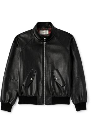 Celine Slim-Fit Leather Blouson Jacket