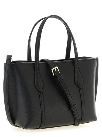 Tory Burch Womens Perry Top Handle Bag Black Cowhide Leather