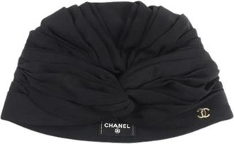 Chanel Pre-owned Vintage Stoffen Hoed - Dames - Vintage Accessoires - Zwart - ONE Size - Vintage