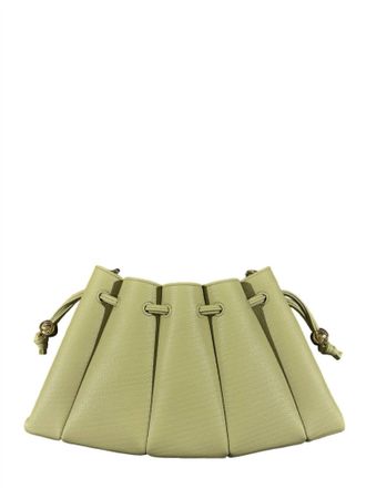 Themoir&egrave; Womens Calipso Bottalato Drawstring Shoulder Bag In Olive Green