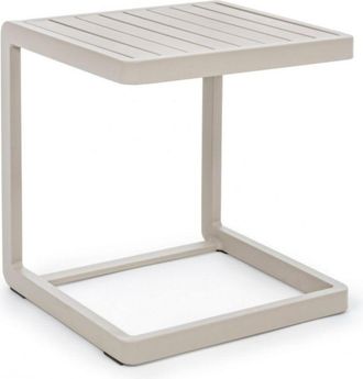 Konte Design Lote de 2 mesas auxiliares rectangulares de aluminio beige