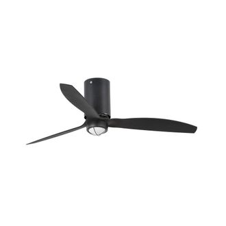 Faro Barcelona Ventilador con luz abs negro mate 128x128x32.4 cm