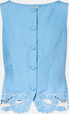 Rixo Lucca linen-blend vest