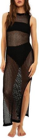 Beach Riot Holly Sheer Open Knit Cover-Up Dress in Black at Nordstrom Rack, Size X-Large