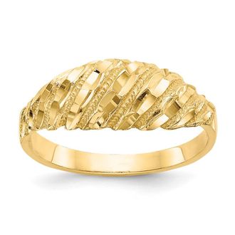 Diamond2Deal 14k Yellow Gold Diamond Cut Dome Ring