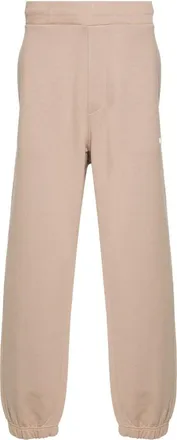Msgm logo-print cotton track pants - men - Cotton - S - Neutrals
