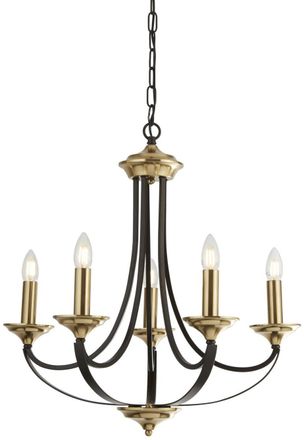 Searchlight Moderner, dimmbarer Kronleuchter Belfry ø 58 cm, 5-flammig