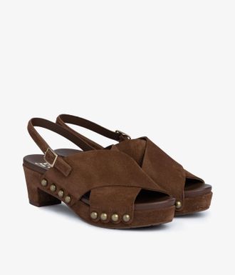 Pedro Garcia Brown suede sling back clog | Nekane | Fall-winter 26 |