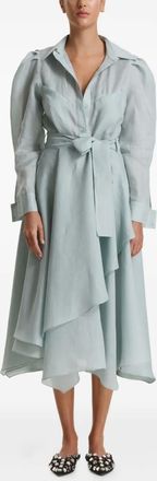 Pinko Abito midi Aqua con cintura - Blu