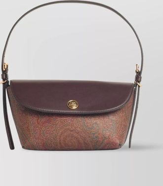 Etro cotton blend shoulder bag with paisley pattern
