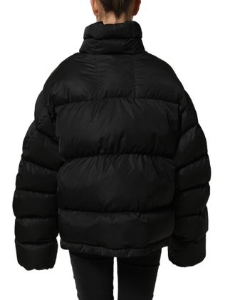 Dolce & Gabbana Logo-Embroidered Padded Puffer Jacket - Black