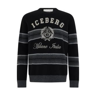 Iceberg Maglione Girocollo - - Knitwear - Uomo - Multicolore - L