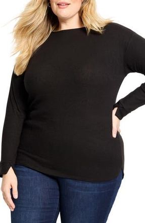 Nic+Zoe Everyday Easy Cozy Knit Top in Black Onyx at Nordstrom Rack, Size 2 X
