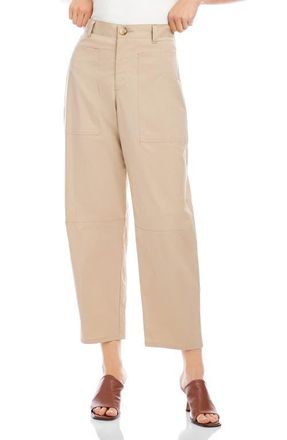 Fifteen Twenty Sondra Barrel Leg Pants in Stone at Nordstrom, Size 10