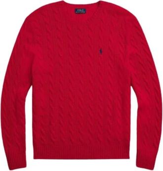 Polo Ralph Lauren Donkergroene Ronde Hals Wollen Kasjmier Trui - Heren - Ronde hals truien - Rood - L - Wol - Truien & Vesten