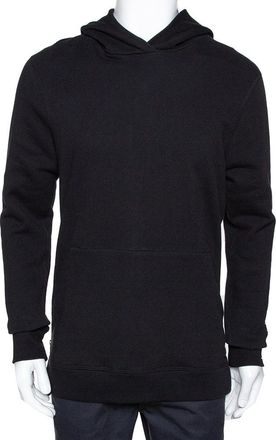 John Elliott + Co Black Cotton Side Zip Detail Hooded Villain Sweatshirt