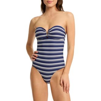 Sea Level Australia Boarritz V-Bar One-Piece Swimsuit in French Navy at Nordstrom Rack, Size 12