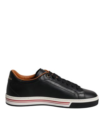 Dolce & Gabbana Zwarte Leren Low Top Sneakers voor Mannen