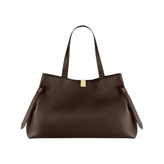 Yuzefi Gyoza Tote Pebble Grain Leather - Dames - Shoppers - Bruin - ONE Size - Leer - Tassen