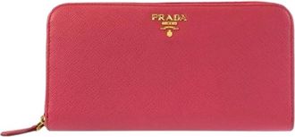 Prada Pre-owned Saffiano Leren Lange Portemonnee - Dames - Vintage Accessoires - Roze - ONE Size - Leer - Vintage