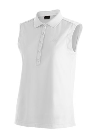 Maier Sports Poloshirt MAIER SPORTS Ulrike sleeveless, Damen, Gr. 38, weiss (wei&szlig;), 100% Polyester, Shirts Poloshirt, Damen Funktionsshirt, &auml;rmelloses Freizeitshir