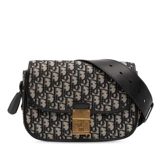 Dior Pre-owned Dior Oblique Canvas Flap Crossbody 01-RU-0168