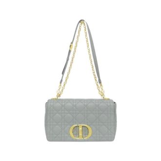 Dior Pre-owned Caro Calf Shoulder Bag - Dames - Pre-owned - Grijs - Maat: ONE Size Leer