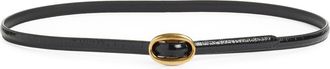 Saint Laurent Logo Buckle Leather Belt in Black at Nordstrom, Size 90
