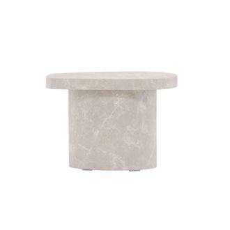 Venture Design Mesa auxiliar org&aacute;nica efecto m&aacute;rmol 50x30cm - gris claro