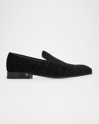 Ferragamo Mens Berry Monogram Velvet Loafers