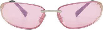 Miu Miu Pink Mirror Lilac Wrap Ladies Sunglasses MU A50S 1BC70J 68