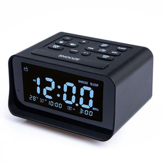 OEM Radiosveglia Digitale Con 2 Porte Usb Per Camera Da Letto - Sveglia Con Volume/luminosit&agrave; Regolabili, Nera