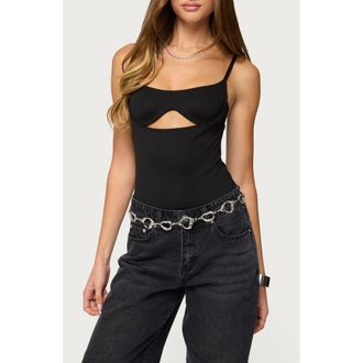 Edikted Shulah Cutout Bodysuit in Black at Nordstrom, Size X-Small