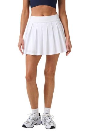 Travis Mathew Breezeblend Court Pleated Performance Miniskirt in White at Nordstrom, Size Xx-Large