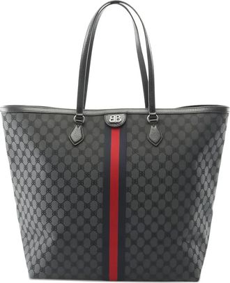 Balenciaga x Balenciaga x Gucci hacker project large canvas tote bag - Black