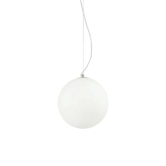 Netlighting Mapa Bianco 1 Light Medium Globe Ceiling Pendant White E27