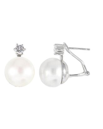 Splendid Pearls Silver 12-12.5Mm Freshwater Pearl Earrings