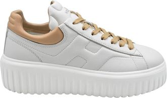 Hogan Ivory Sneakers With Platform Sole And Rounded Toe