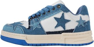 Generic Couple Fashion Retro Boardwalk Casual Thick Sole Platform Comfortable Sports Shoes (Blue,6.5)