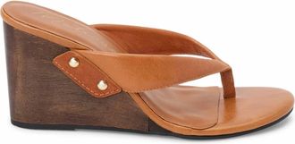 Matisse Footwear Womens Maryland Leather Wedge Sandal In Butterscotch
