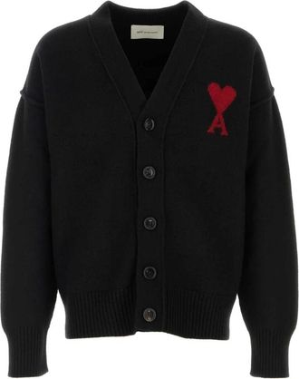 Ami Ami De Coeur V-hals Cardigan - Heren - Vesten - Zwart - M - Wol - Truien & Vesten