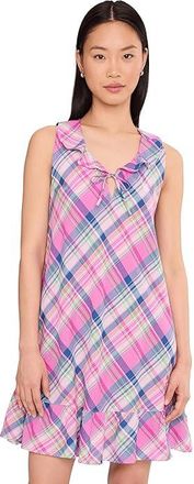 Lauren Ralph Lauren Fashion Sleeveless V-Neck Flounce Gown Womens Jumpsuit & Rompers One Piece Pink Plaid : LG (US 12-14), Cotton/Viscose
