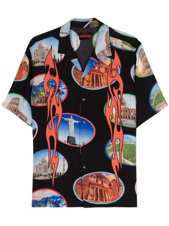 Pleasures Camicia con stampa Seven Wonder - Nero