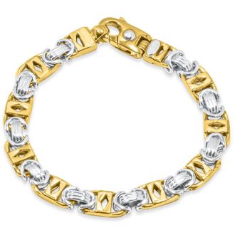 Pompeii3 Mens Designer Byzantine Link 14k Gold (45gram) or Platinum (73gram) 9mm Bracelet 8.5