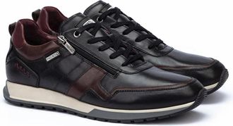 Pikolinos Zwarte leren sneaker met rits - Heren - Sneakers - Zwart - 40 EU - Schoenen