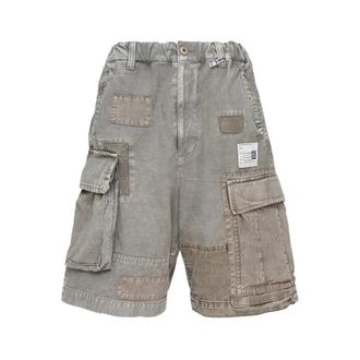Miharayasuhiro Casual Shorts, male, Gray, Size: S Repaired Cargo Shorts