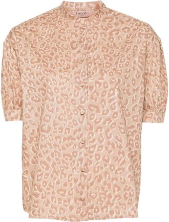 Twin-Set animal-print cotton shirt - women - Cotton - 50 - Neutrals