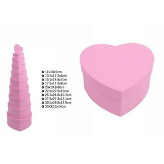 Trade Shop Trade Shop - Set 10 Pz Scatole Box Per Regali Varie Misure Matrioska Forma Cuore Rosa 71958